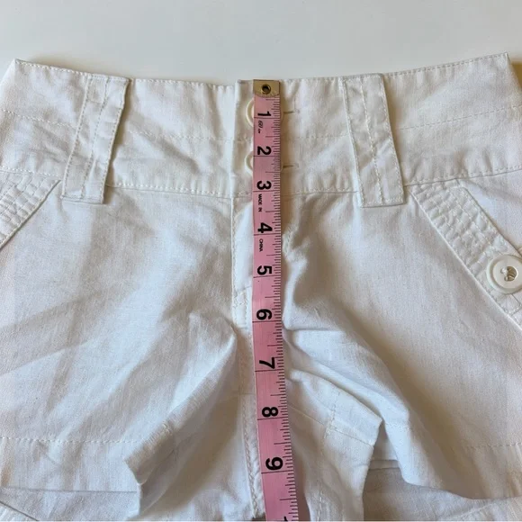 Rubbish White Low Rise Shorts Coastal Linen Blend - Picture 9 of 11